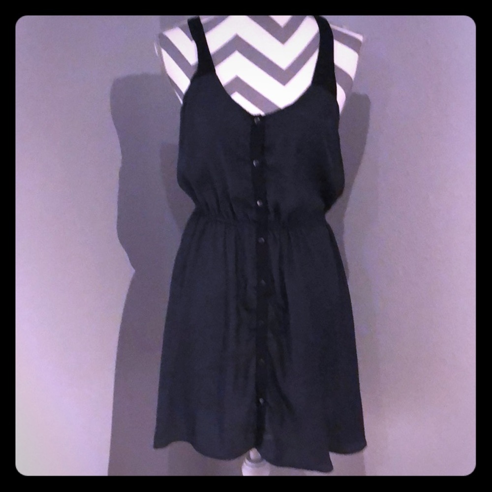 Button up, slate tunic dress.